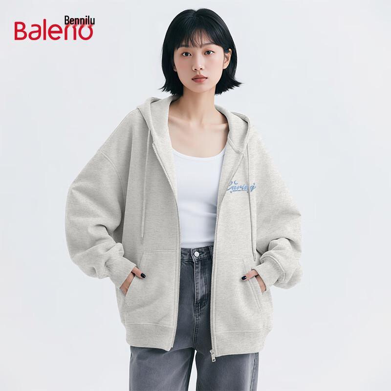 Baleno Women's Loose Fit Hooded Cardigan Sweatshirt