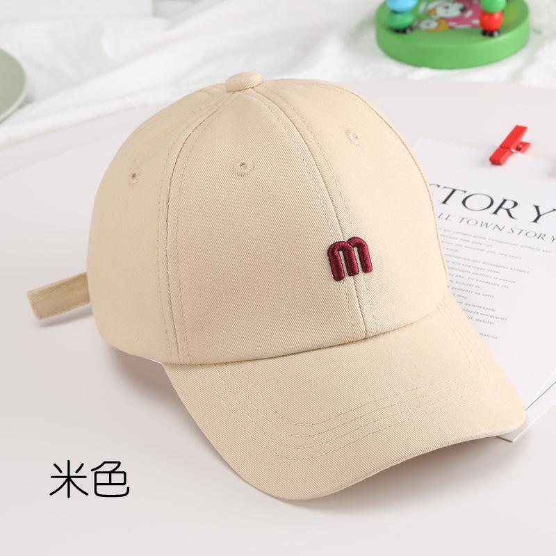 Hat Parent-child Simple M Letter Embroidery Baseball Cap Spring and Summer Sun Protection Breathable Tide Baby Cap