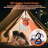 Portable USB Charging Camping Fan with LED Light & Hanging Hook Three Brightness Levels for Tent Travel Power Outage Hurricane