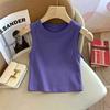 Girls' Trendy Sleeveless Round Neck Tank Top, Slim Fit for Ages 6-12