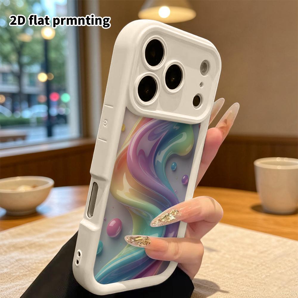 Phone Case: 2D Flat Design Suitable for iPhone 18 17 16 15 14 13 Pro Step Protection Case, Gradient Laser, Christmas and Halloween Gifts