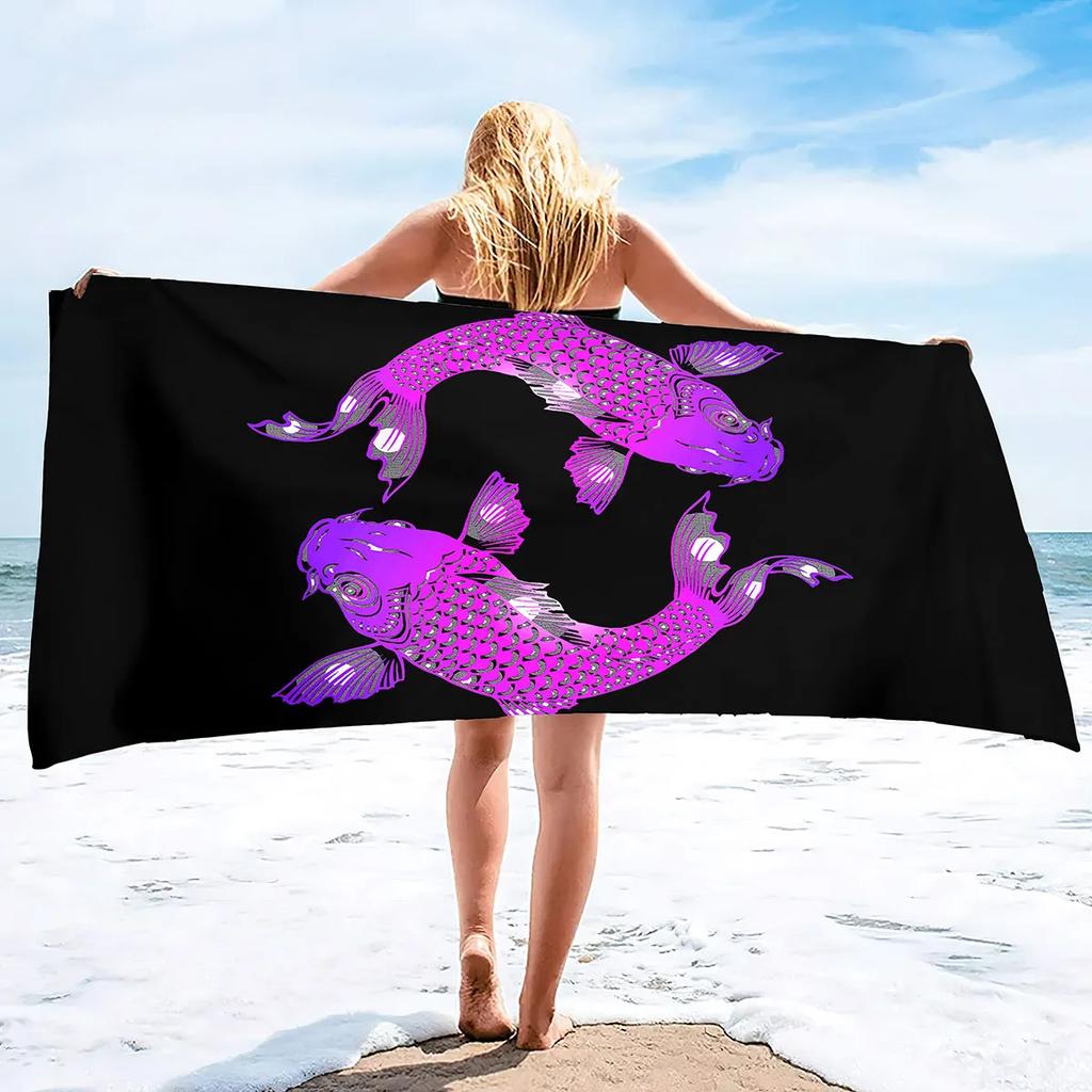 Beach Towel Yin and Yang Digital Art Quick Dry Towel Sand Proof Beach Towels Super Absorbent for Travel Pool Camping Yoga Sports