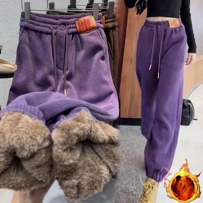 Frauen Winter Plüsch Verdicken Warme Hosen Lose Leggings Casual Sport Hosen Jogginghose Frauen Jogger Frauen