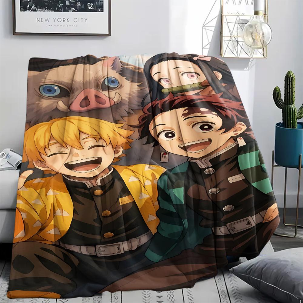 Demon Slayer Print Flannel Blanket,High Quality Comfortable for All Seasons,Home Decor,Warmth and Comfort,Perfect for Christmas Gifts