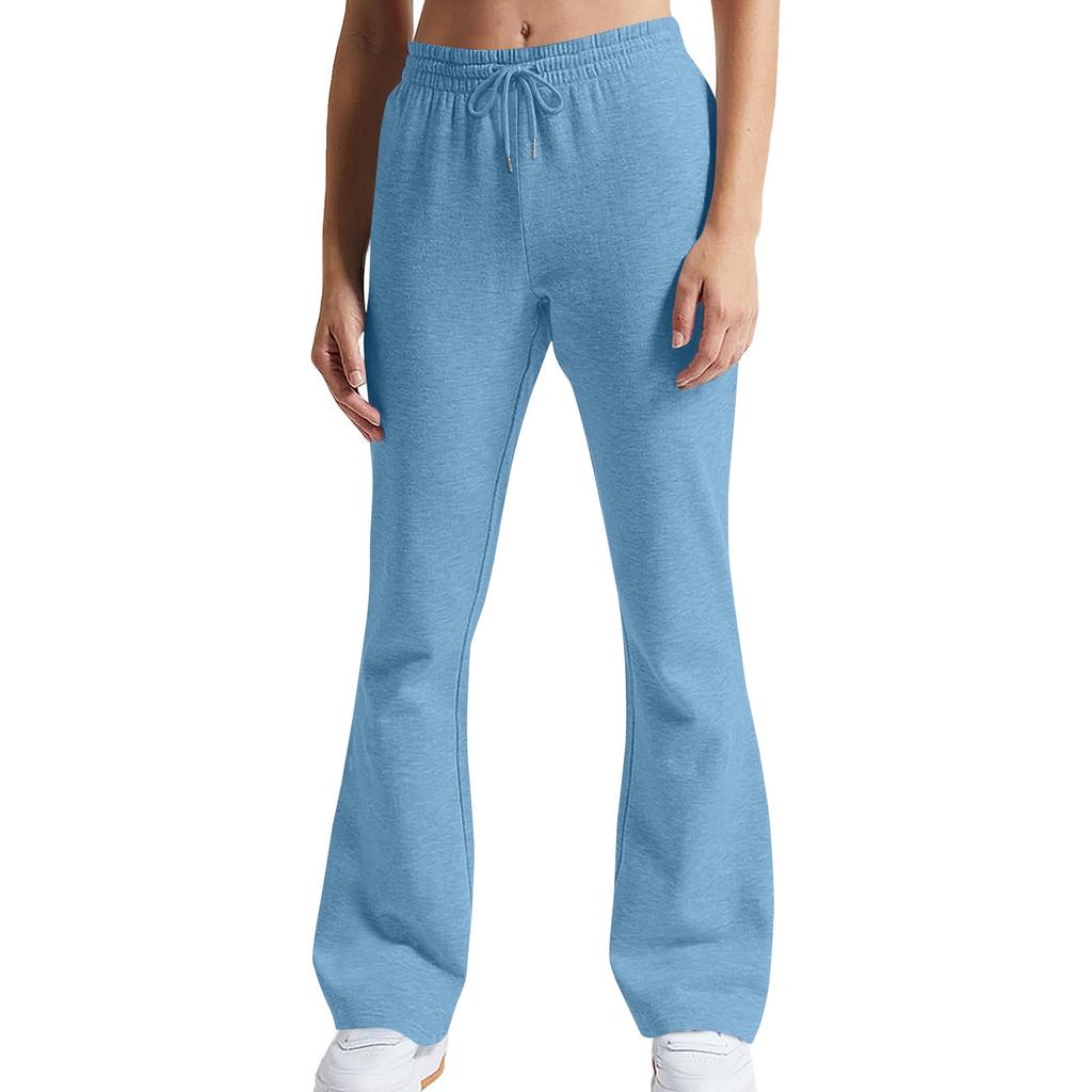 Women's Flare Leg Sweatpants High Waisted Baggy Sweat Pants Drawstring Athletic Pants
