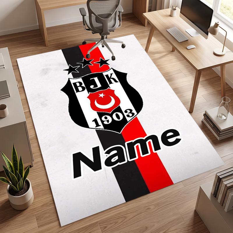 BJK FC (14) Personalized Name Office Carpet Stylish Decor for Living Room Bedroom Kitchen
