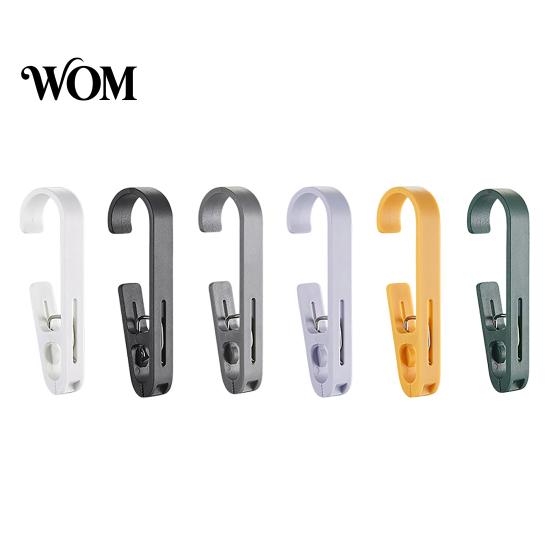 Portable Clothes Drying Clips Laundry Hook with Clip, Non-Drilling ABS Closet Organizer, Multi Purpose Space Saving Storage Tools Durable Anti-slip