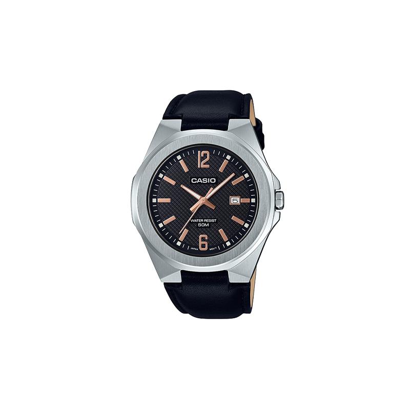 

Casio Waterproof 50 Meters Fashion Style Quartz Movement Genuine Leather Strap Japanese and Korean Watch 48.5mm Men s Watch Black Dial MTP-E158L-1A чорний