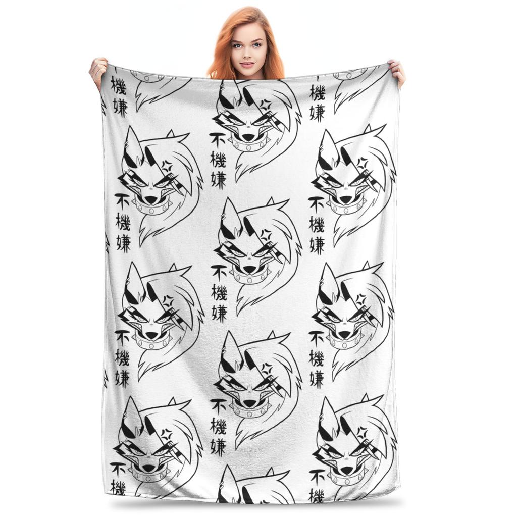 Loona Wolf Flannel Throw Blankets  Blanket for Home Travel Warm Bedroom Quilt