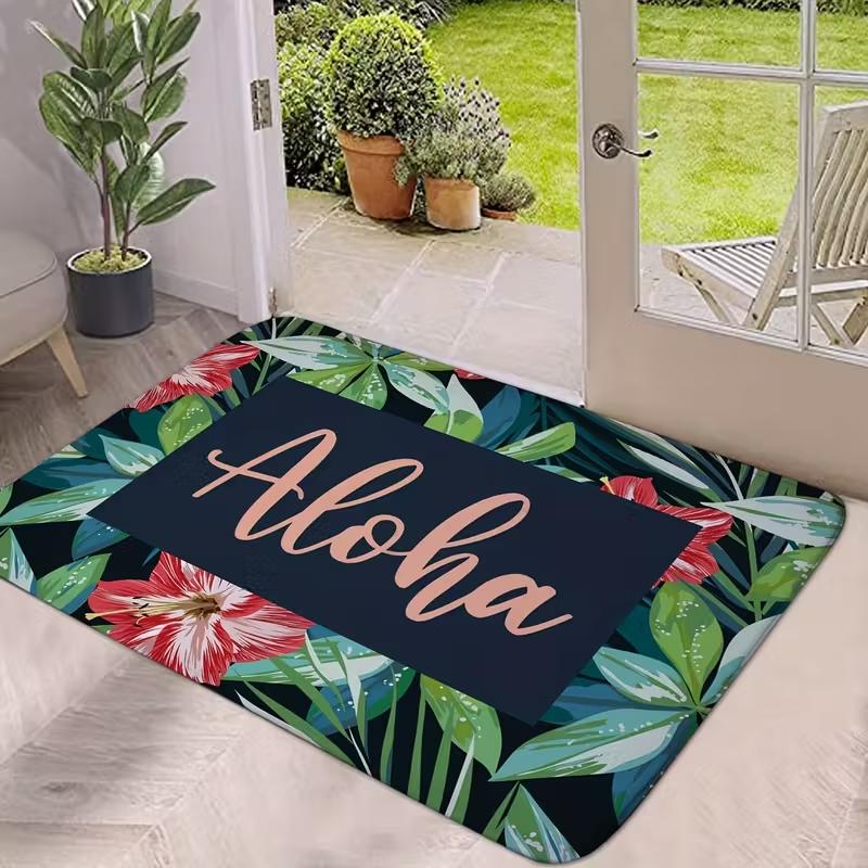 Floral  Welcome Mats for Front Door Indoor Entry Doormat Non-Slip Kitchen Rug Washable Floor Mats