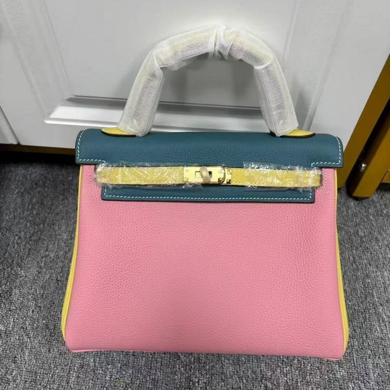 2026 Neue Damenhandtasche aus echtem Leder 25CM Spleißmuster Dreifarbig Zweite Generation Premium Handtasche Vielseitig Einzelne Schulter Crossbody