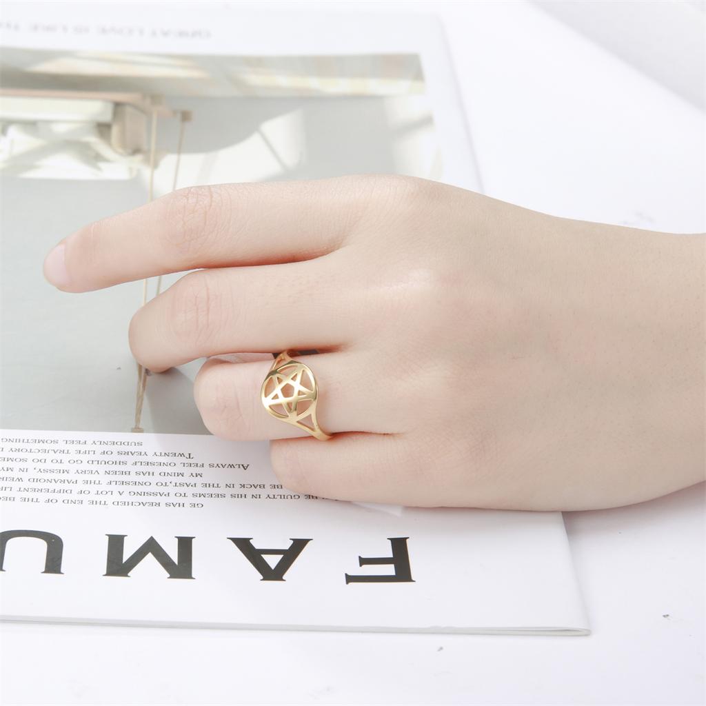  Minimalism Pentagram Rings for Women Stainless Steel Judaism Star of David Ring Amulet Jewelry Anniversary Gift