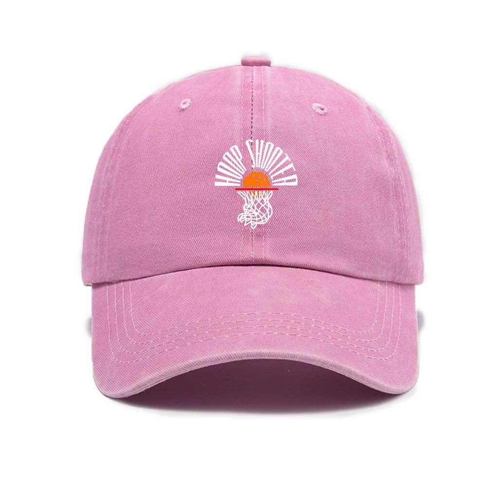 Simple retro sunshade baseball cap unisex versatile washed old cartoon printed soft top baseball cap