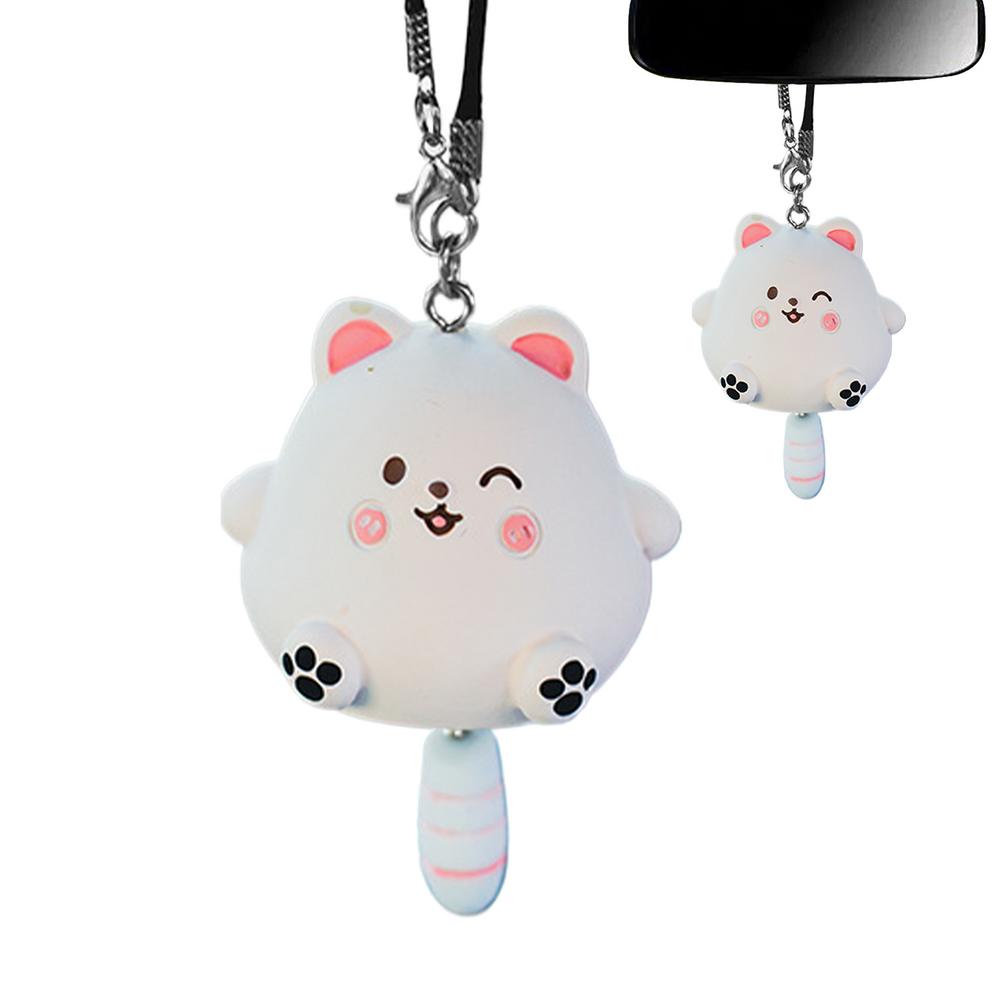 Cat Charm For Car Cute Kitten Car Rearview Pendant Car Rearview Pendant Decoration Car Hangable Resin Kitten Accessories