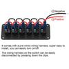 LED Rocker Switch Panel 12V 24V 6 Gang Car Switch Panel On OFF For Automotive Car Accessories Marine Boat Caravan RV