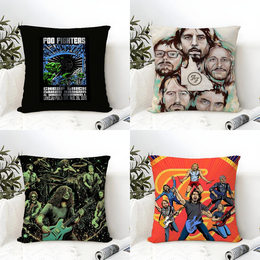 FFoo FFighters Band Cushion Cover Eco Linen Pillow Case DoubleSided Print Breathable Durable Zipper Home Decor Gift