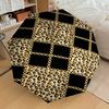 1 Stück Leopardenmuster Kettenraster Regenschirm - 8 Speichen verstärkt, Automatisches Öffnen, Leicht & Langlebig, Niedliches Modeaccessoire für Outdoor, Strand oder Freizeit