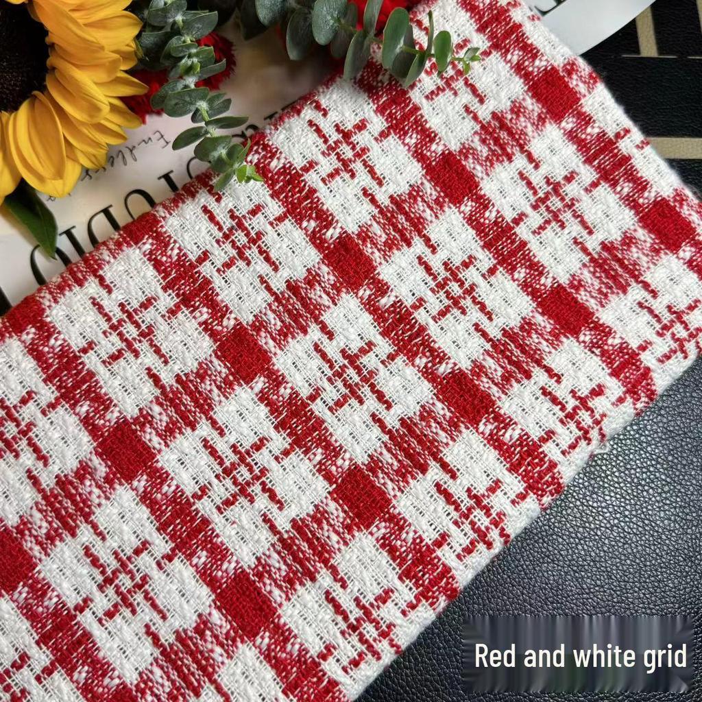 Gold Thread Plaid Fabric for DIY Handmade Bouquets and Bags