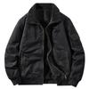 2025 Men's Double-Sided Washed Cotton Flight Jacket with Lambswool for Autumn/Winter