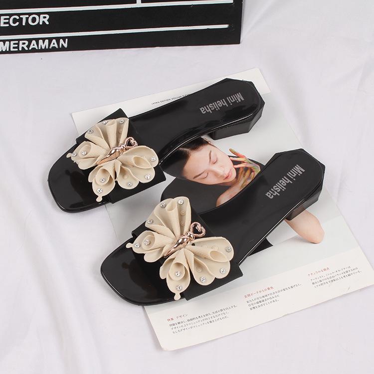 Yuzhihao Summer Women s Rhinestone Butterfly Flat Sandals - Indoor/Outdoor Wear 36
