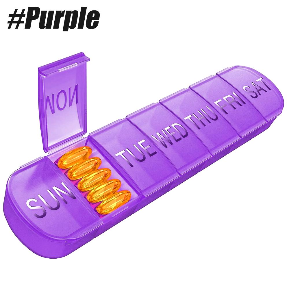 

Durable And Safe Travel Pill Box 7 Day Extra Large Compartments Vitamin Holder Daily Pills Container 7Day Medicine Dispenser For Fish Oil Case