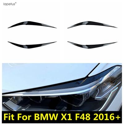 Naklejki Dekoracyjne Pokrywy Listwy Brwiowe Powiek Lampy Przedniej Samochodu Dla BMW X1 F48 2016 - Akcesoria ABS Włókno Węglowe