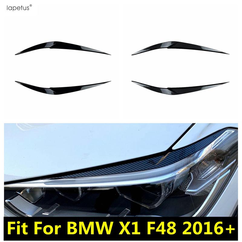 Car Head Light Lamp Eyebrow Eyelid Strip Stickers Decoration Cover Trim For BMW X1 F48 2016 -  ABS Carbon Fiber Accessories