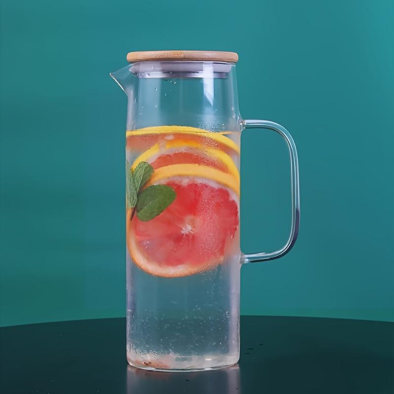 Prosty dzbanek na wodę z wysokoboro-krzemowego szkła, duża pojemność, przezroczysty dzbanek na sok i zimną wodę do biura