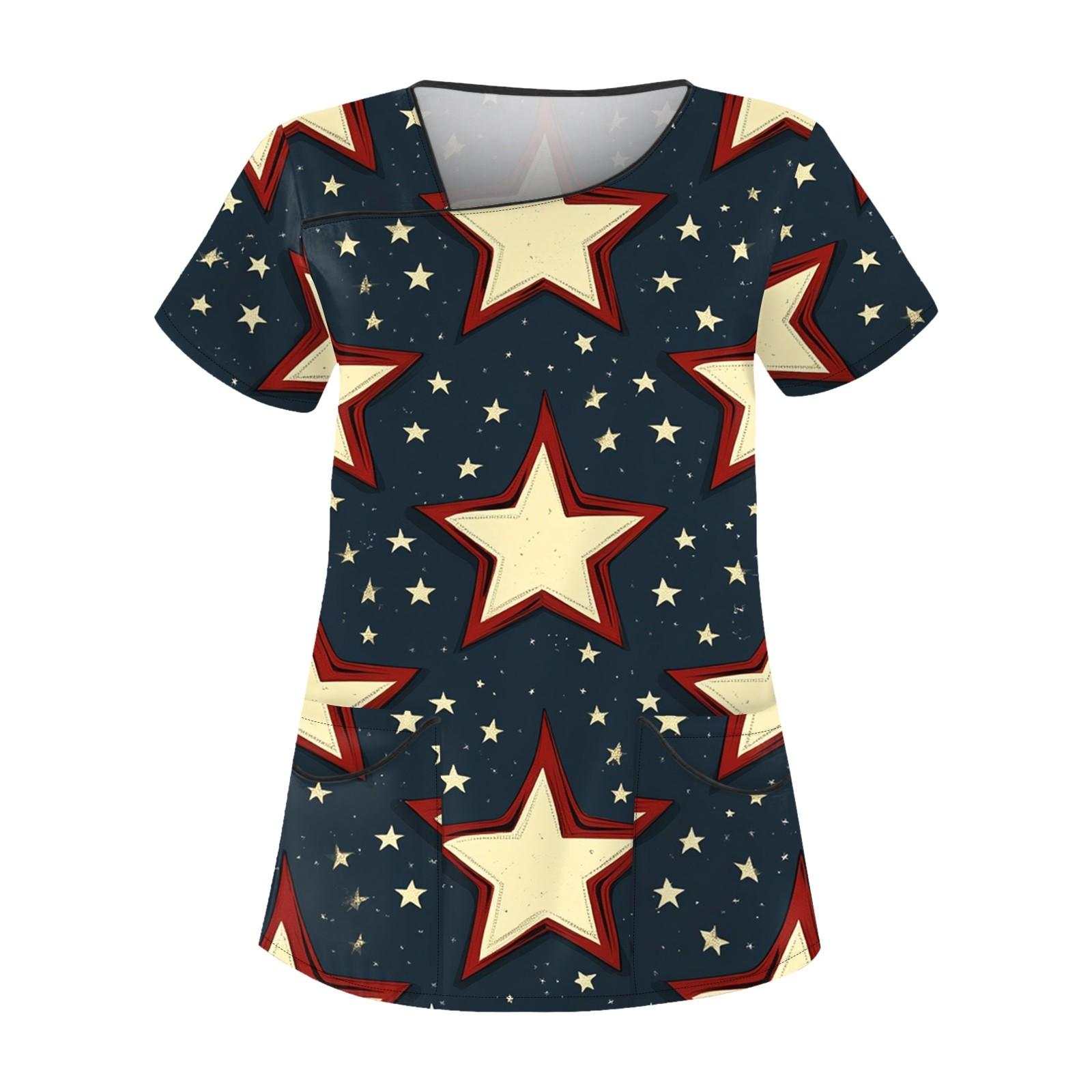 

Женская рабочая одежда с принтом, косым воротником и двухслойными карманами, базовые топы, пуловер XL тёмно-синий