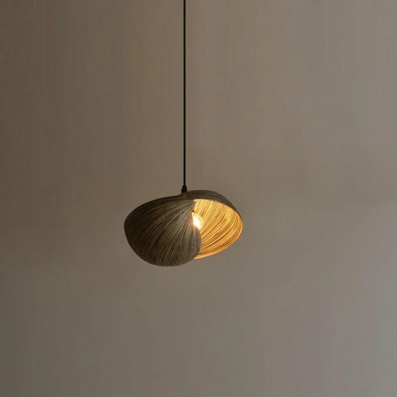 Bamboo Weaving Pendant Lamp dining room Parlor kitchen Hanging lamp Creative Coffee country Decor Light fixture