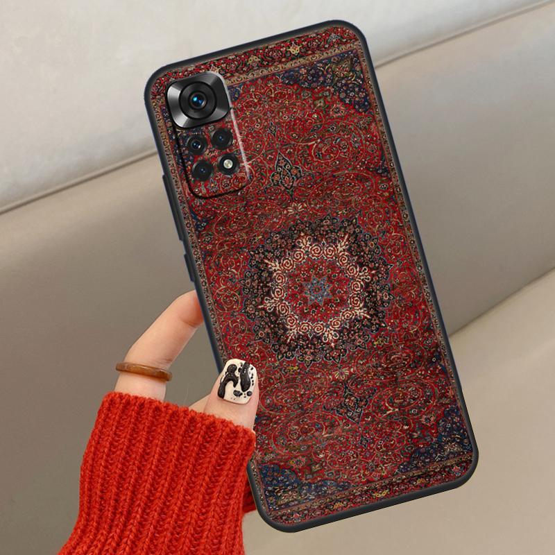 Persian Carpet Floral Pattern Phone Case For Xiaomi Redmi Note 8 9 10 11 12 Pro 11S 10S 9S 8T Redmi 10A 10C 9A 9C Cover