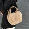 Cute Furry Handbag Bag Women's 2025 New Autumn and Winter Foreign Style Niche Plush Bucket Bag Shoulder Messenger Bag