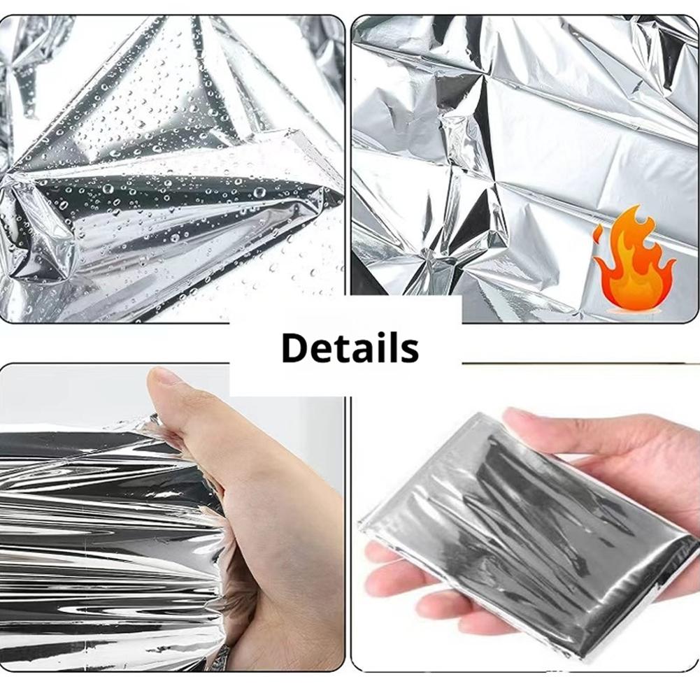 Emergency Survival Blanket Reflective Thermal Insulation Sheet for Outdoor First Aid Camping & Emergency Kits 130X210Cm