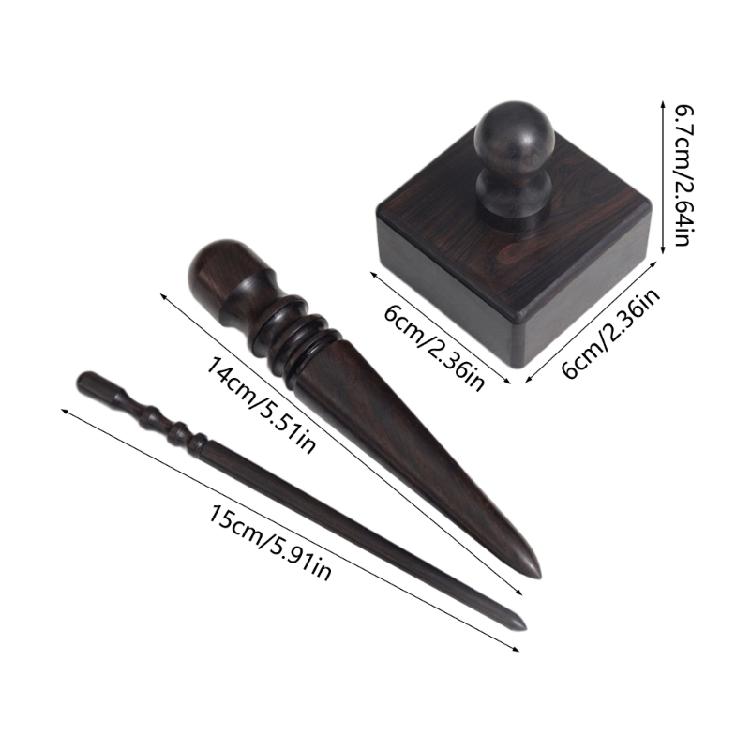 Ebony Wood Leather Edge Burnisher Tool Professional Round Leather Edge Burnisher Tool for Burnishing Leather Hand Making