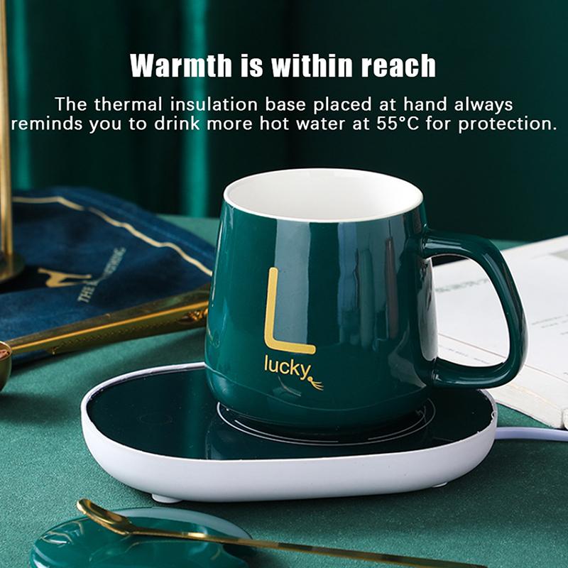 Suport încălzitor pentru cană de cafea, încălzitor de ceașcă, coaster, încălzire cu temperatură constantă, USB, electric, set covoraș pentru cană, lapte, ceai, apă, casă, birou