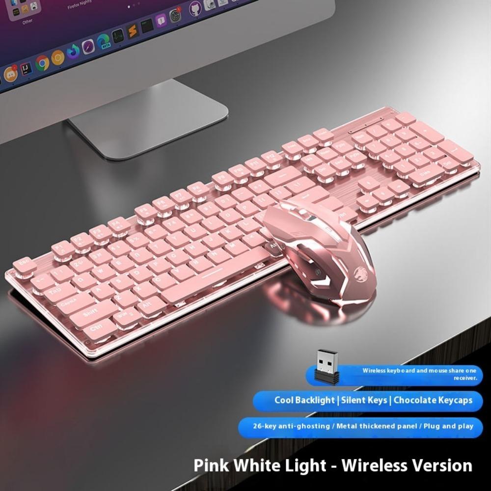 Kabelloses Tastatur- und Maus-Set, Leise Ultradünn Hochwertig Spielcomputer Büromaschinen Gefühl