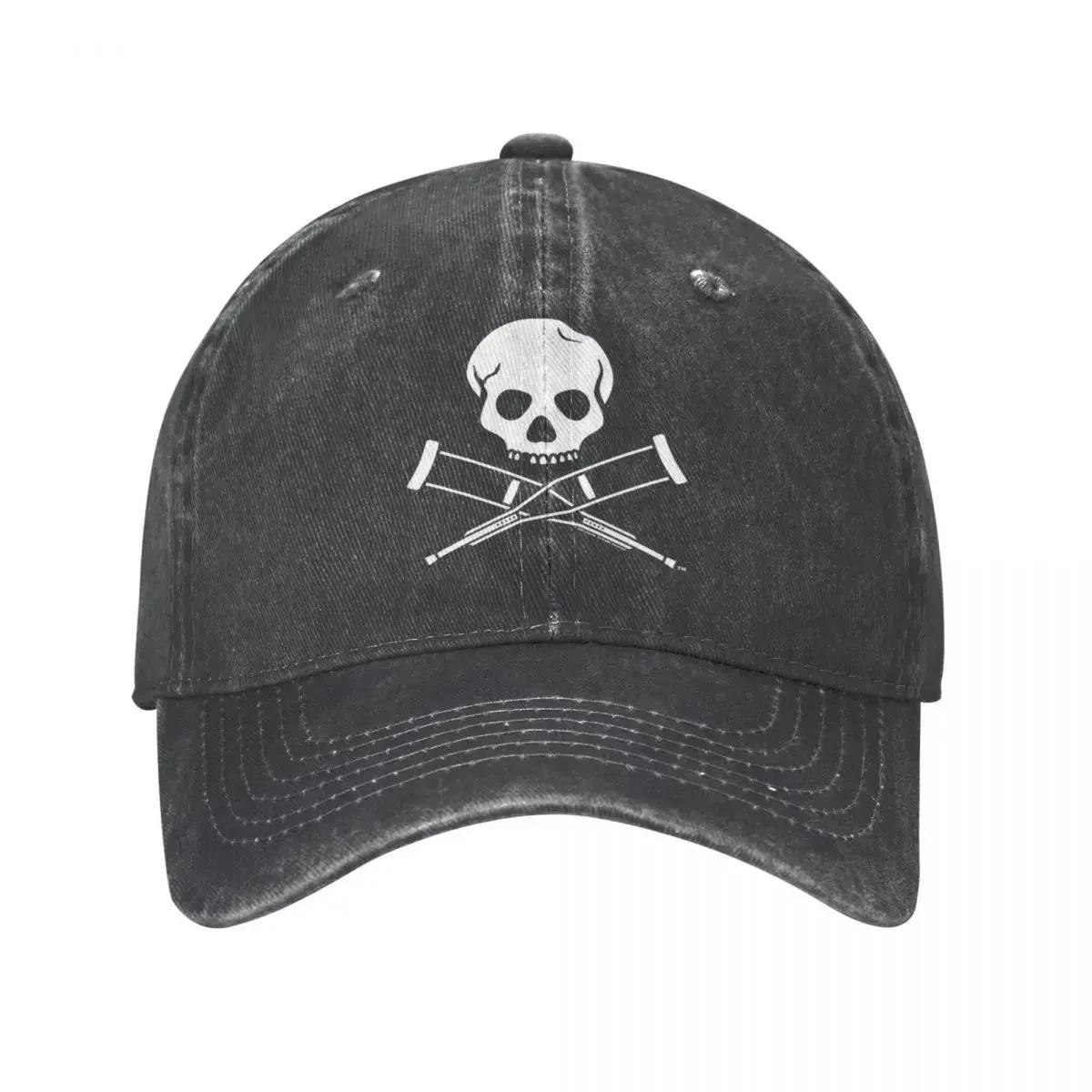 Бейсболки Jackass Skull And Crutches Модные Потертые Хлопковые Головные Уборы Унисекс Летние Шляпы для Улицы Кепка One Size