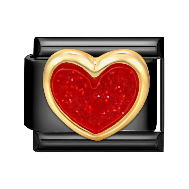 Fashion Zircon Heart Butterfly Moon Star Guitar Italian Charm Links Fit 9MM Stainless Steel Bracelet Jewelry Couple DIY Making
