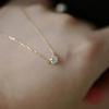 Silver Gold Plated Necklace Single Sparkling Zircon Clavicle Chain for Women Wedding Jewelry Collares