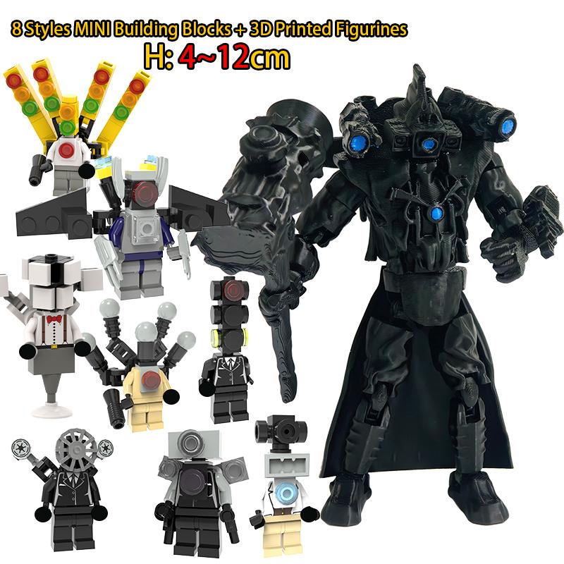 New 3D Printed Skibidis Figures Toileted Man Titan Clock King TV Man Drill Man Desktop Decoration 13 Action Toys Xmas Gift