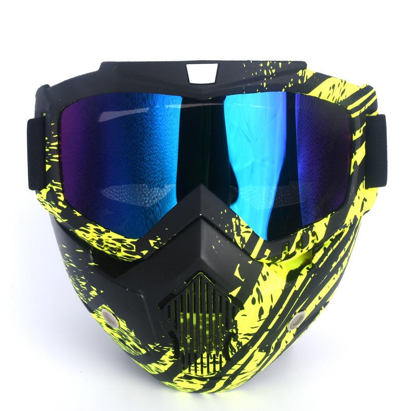 Motorcycle Off-road Goggles Cross-border Special Face Masks Goggles Outdoor Riding Glasses Helmet-type Protective Goggles.