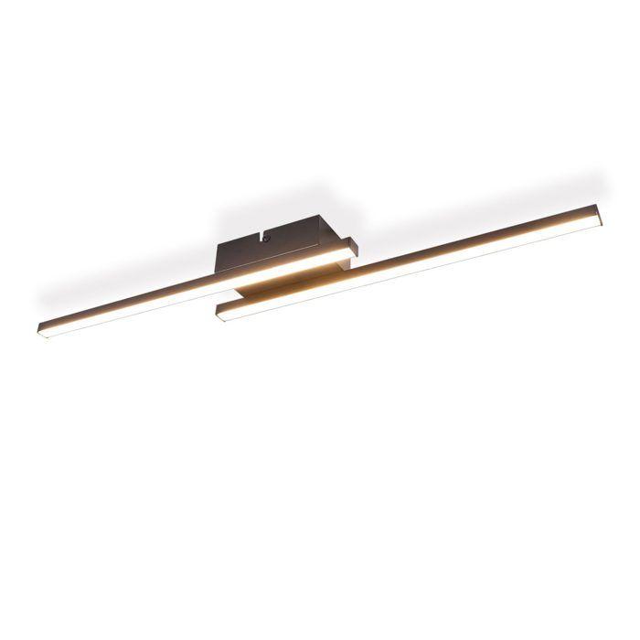 Plafonnier LED - NETTLIFE - Cristal 61,5 cm - Noir - 12W - Blanc chaud 3000K