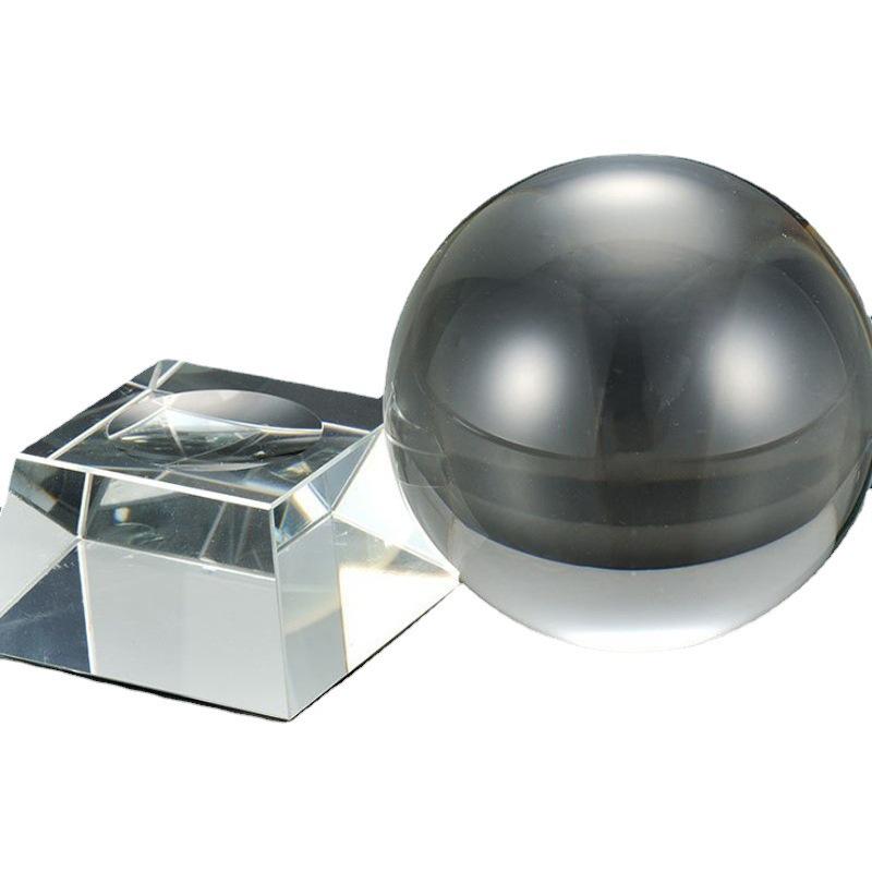 Crystal Ball Ornament with Wooden and Glass Base - Multiple Sizes Available