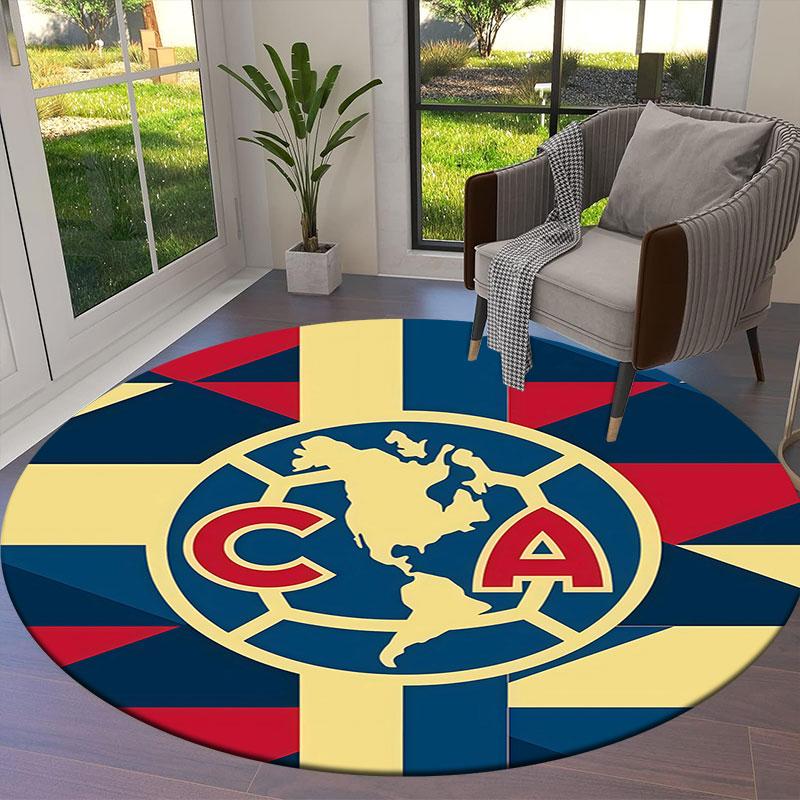 Club America Round Area Rug,Carpet Rug for Living Room Bedroom Sofa Playroom Decor,Non-slip Floor Mat