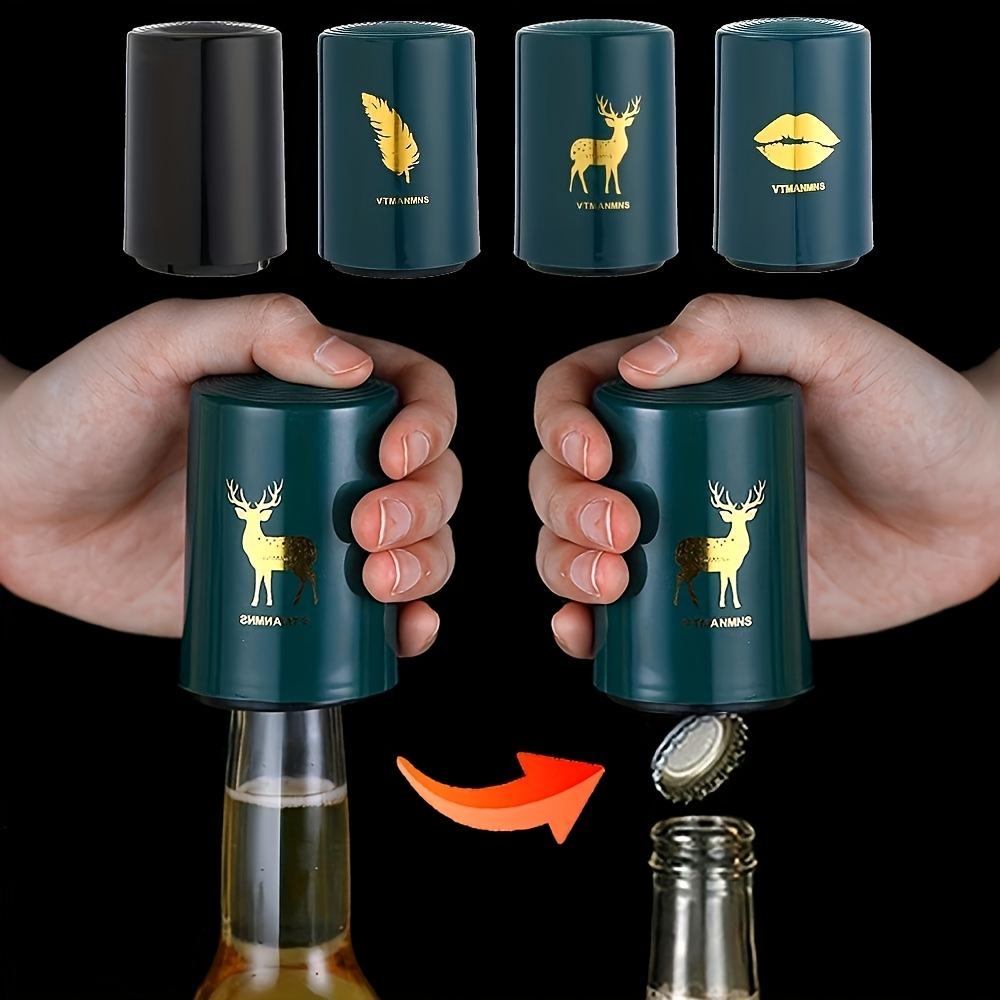 4 Colors Available Stainless Steel Magnetic Automatic Bottle Opener, Portable Bar Tool, Suitable for Kitchen And Dining, Ideal for Holidays And Gifts
