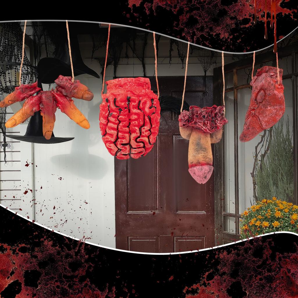 Halloween Decoration Props, Lifelike Broken Hands And Feet Hanging Chain Tricks, Haunted House Venue Layout Props