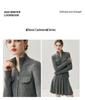 2025 Autumn/Winter Women's High Neck Cashmere Cardigan with Double-Head Zipper and Faux Pocket Detailing
