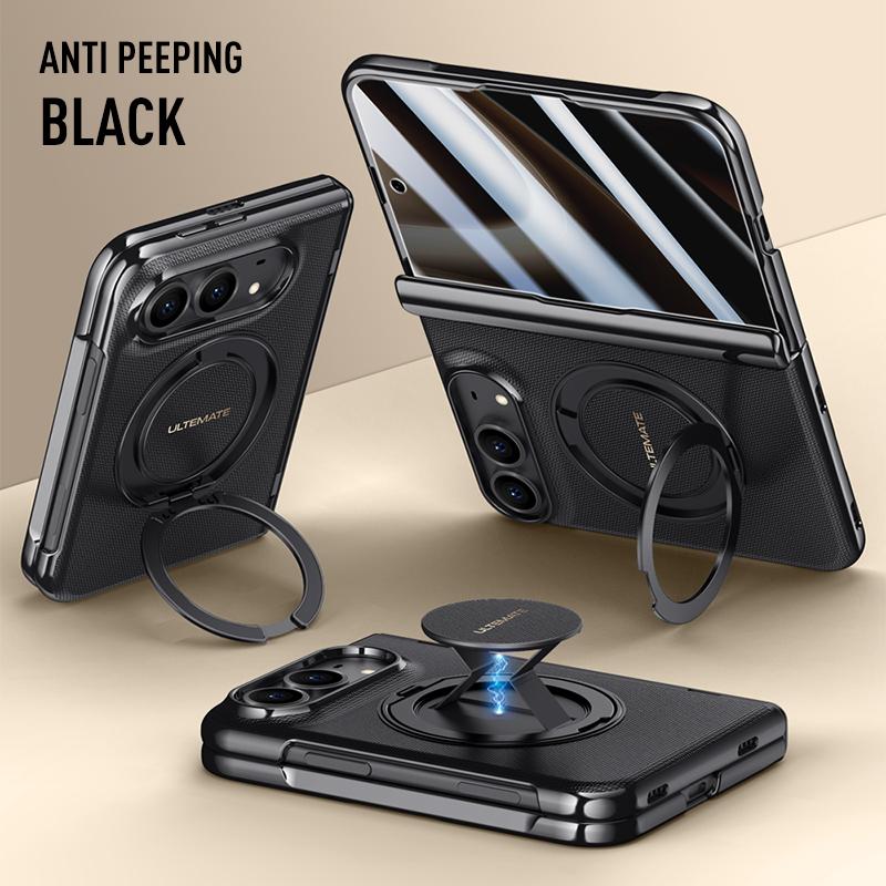 Luxury PU Leather Case Rotating Magnetic Bracket Phone Case, for IPhone Ultra 18 Fold High-definition Privacy Screen Protector