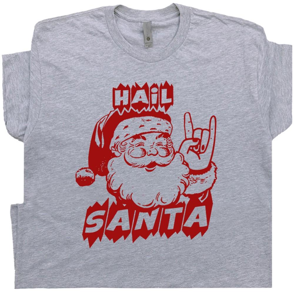 

Hail Santa T Shirt Funny Christmas Shirts For Men Women Offensive Punk Xmas Tee 4XL