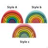 Colorful Wooden Rainbow Stacker Toy for Kids - Montessori Learning Fun